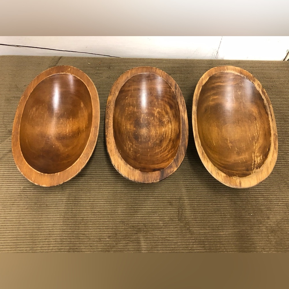 Vintage Adirondack Birchwood Oval bowls set (3)